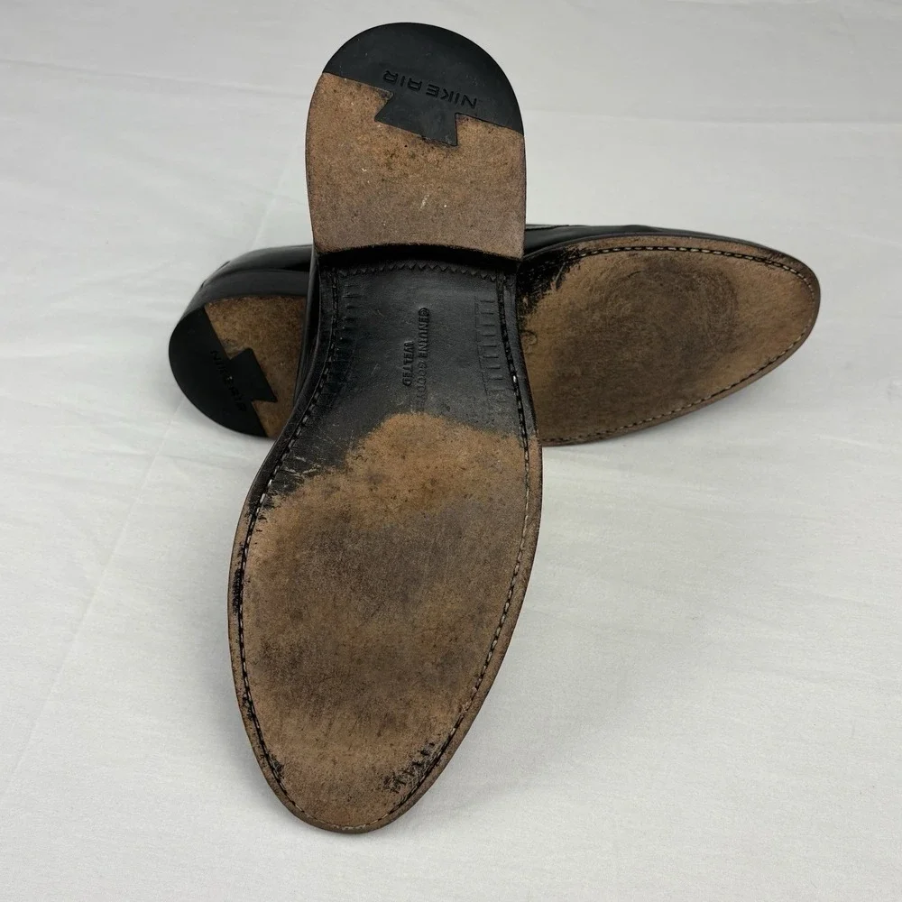 COLE HAAN/NIKEAIR Penny Loafers 10M Black Leather Goodyear Welted EUC Preppy